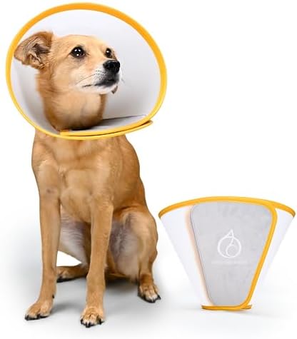 Animal Ortho Care Pet Cone - E-Collar | Dog Cone | Recovery Cone for Dogs After Surgery | Lightweight, Comfortable, Stylish & Durable | Easy-to-Clean | Soft Microfiber Lining (Medium)