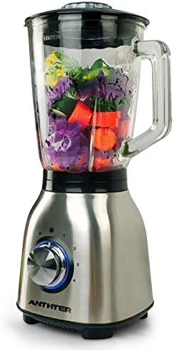 Anthter Professional Plus Blenders For Kitchen, 950W Motor Blender with Stainless Countertop, 50 Oz Glass Jar, Ideal for Puree, Ice Crush, Shakes and Smoothies