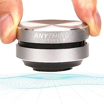 Anything Speaker - Portable Mini Bluetooth Speaker 2023 - Turn Anything Into A Speaker - Wireless Bone Conduction Induction Vibration Speaker + Gift Box - Travel-Sized, 360° Sound (Silver)