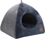 Arquiel Cat Bed for Indoor Cats, 2-in-1 Cat House Kitten Bed Cat Cave, Foldable Portable Dog Pet Bed with Removable Cushion (Gery,17 * 17inch)