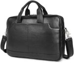 Augus Leather Laptop Briefcase for Men,Waterproof Travel Messenger Duffle Bags 15.6 Inch Laptop Bag