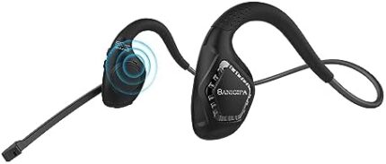 BANIGIPA Bluetooth Headset with Microphone, Wireless Headset w/Noise Canceling Boom Mic, Open Ear Headphones for Phone Laptop PC Computer, Light and Comfortable for Office Meeting Home Working-10 Hrs