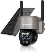 BEENOCAM 8X Zoom 4K 5Dbi Security Cameras Wireless Outdoor Solar Battery Powered 360° PTZ Security Outdoor Wireless Camera with Spotlight Siren, Motion Detection, Color Night Vision,2-Way Audio, IP66