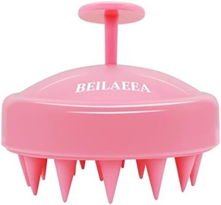 BEILAEEA Shampoo Brush Scalp Care Hair Brush & Body Brush,Scalp Massager,Scalp Scrubber，Hair Scrubber Scalp Brush，Scalp Massager Shampoo Brush(Pink)