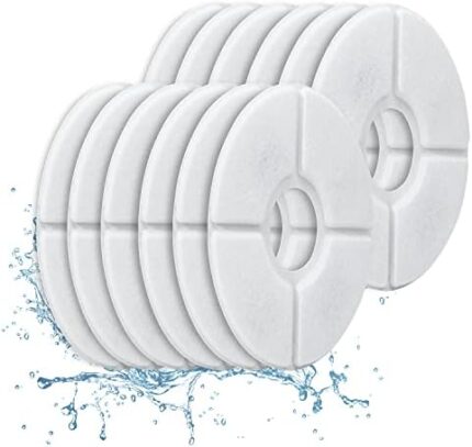 BEQ Replacement Filters 12 Pieces for BEQ 2.5L/84oz Indoor Ultra-Quiet Stainless Steel Cat Water Fountain Dog Water Dispenser Automatic Pet Fountain