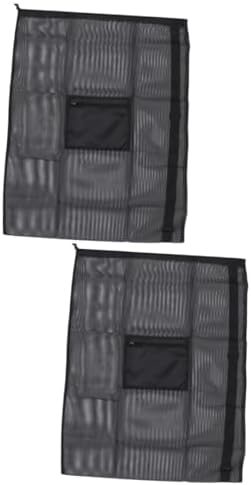 BESPORTBLE 2pcs soccer mesh net football carrying bag net bag sports ball bag drawstring storage bag mesh bag High capacity basketball bag