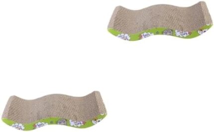 BESTOYARD 2pcs pet Toys Catnip Toys for Cats Cat Claws Care Toy Cat Scratch Pad Cat Kitten Corrugated Scratch