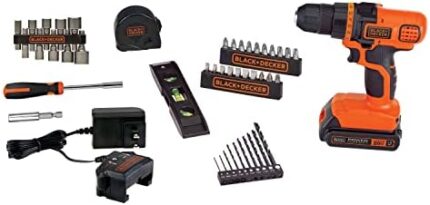 BLACK+DECKER 20V MAX* POWERCONNECT Cordless Drill/Driver + 44 pc. Home Project Kit (LDX50PK)