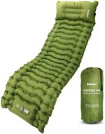BOOWEXT Sleeping Pad(Green), Ultralight Inflatable Sleeping Pad for Camping, Built-in Pump, Hiking – Airpad, Backpacking, Travel, Outdoor Gear, Car Camping, Compact& Lightweight Sleeping Mat