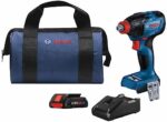 BOSCH GDX18V-1860CB15 18V Connected-Ready Two-In-One 1/4 In. and 1/2 In. Bit/Socket Impact Driver/Wrench Kit with (1) CORE18V 4 Ah Advanced Power Battery