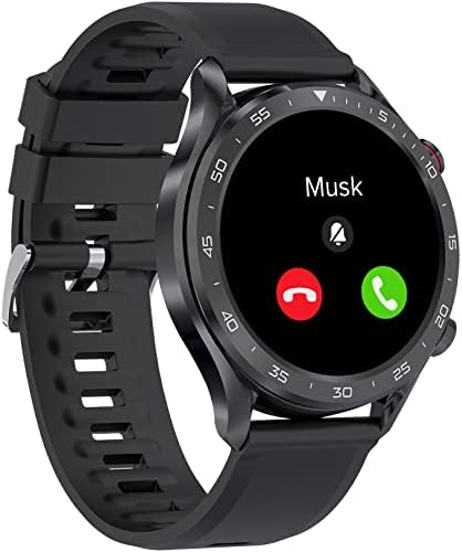 BRIBEJAT BT2 Pro Smart Watch for Men Compatible with Samsung iPhone Android Phones (Dial/Answer Call) Built-in Music Player, Voice Assistant, Real-time Heart Rate & Sleep Monitor (Black)