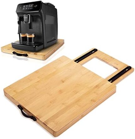 Bamboo Appliance Sliders for Kitchen Appliances,Under Cabinet Countertop Appliance Sliding Tray, Appliance Sliders for Heavy Duty Stand Mixer, Espresso Maker, Bread Maker and More (12.7"W x 13.7"D)