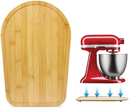 Bamboo Mixer Mat Slider Compatible with Tilt Head Kitchen aid 4.5-5 Qt Stand Mixer - Kitchen Countertop Storage Mover Sliding Caddy for Kitchen aid 4.5-5 Qt, Mixer Appliance Moving Tray