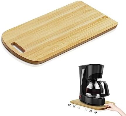 Bamboo Small Appliance Slider Tray - Under Cabinet Sliding Tray for Coffee Maker, Espresso Machine, Blender, Air Fryer, Stand Mixer, Space-Saving Coffee Maker Slider for Counter (7.5"W x 14.5"D)