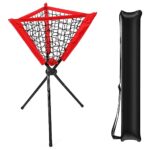 Baseball Caddy Softball Coaching Accessories Baseball Training Equipment Portable and Detachable Batting Tee Softball Rack for Batting Practice Pitching Training Ball Storage with Carrying Bag