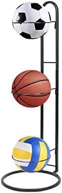Basketball Ball Storage Rack,3 Tier Cube Sports Ball Holder,Garage Sports Organizer,Indoor Removable Vertical Display Stand for Football Basketball.