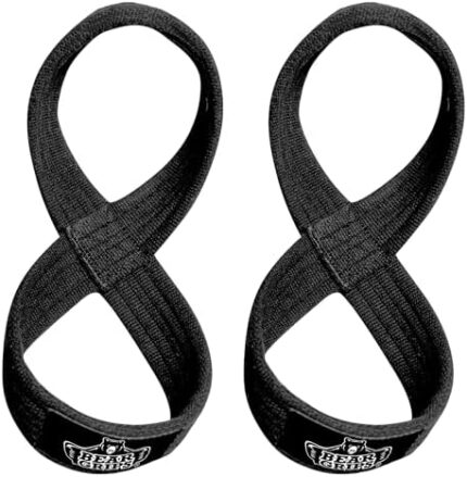 Bear Grips Figure 8 Lifting Wrist Straps - Durable and Comfortable Fitness Equipment Wrist Support Wraps for Men and Women - Breathable Padded Gym Equipment Wrist Wraps for Weightlifting, Strength Training
