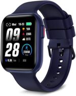 Bebinca Smart Watch (Answer/Make Call) with Heart Rate/Sleep/Blood Oxygen Monitor, Voice Assistant Compatible with Samsung iPhone Android Phones, IP68 Waterproof, Blue