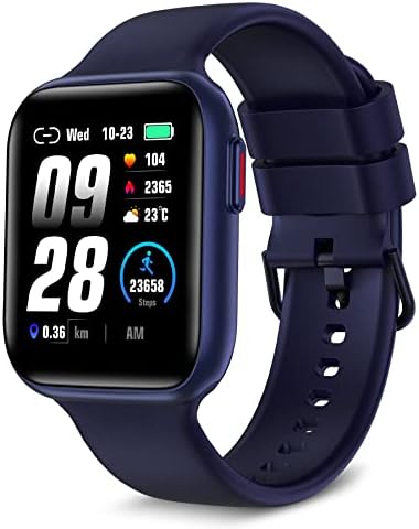 Bebinca Smart Watch (Answer/Make Call) with Heart Rate/Sleep/Blood Oxygen Monitor, Voice Assistant Compatible with Samsung iPhone Android Phones, IP68 Waterproof, Blue
