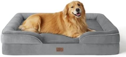 Bedsure Orthopedic Dog Bed for Extra Large Dogs - XL Plus Waterproof Dog Sofa Bed, Supportive Foam Pet Couch Bed with Removable Washable Cover, Waterproof Lining and Nonskid Bottom, Grey