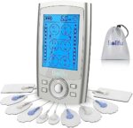 Belifu Dual Channel TENS EMS Unit 24 Modes Muscle Stimulator for Pain Relief Therapy, Electronic Pulse Massager Muscle Massager with 10 Pads, Dust-Proof Drawstring Storage Bag, Fastening Cable Ties