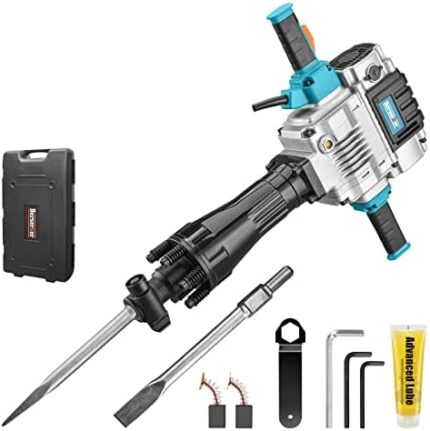 Berserker 2100W 50-Pound SDS-Hex Jack Hammer,1-1/8" 17-Amp Corded Electric Heavy Duty Demo Demolition Chipping Hammer Concrete/Pavement Breaker with Carrying Case Flat Chisel Bull Point Chisel