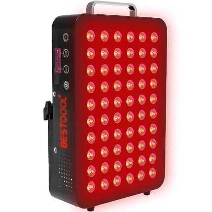 Bestqool Red Light Therapy Device for Body, Face. Near Infrared Light 660nm 850nm, Dual Chip Clinical Grade 60 LEDs. High Power Panel for Recovery, Improve Sleep, Skin Health, Pain Relief, 100W.