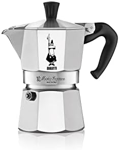 Bialetti - Moka Express: Iconic Stovetop Espresso Maker, Makes Real Italian Coffee, Moka Pot 3 Cups (4.3 Oz - 130 Ml), Aluminium, Silver
