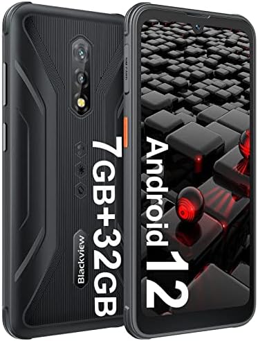 Blackview Rugged Smartphone Unlocked BV5200 Cell Phones 7GB+32GB SD 1TB, 6.1" HD+, 4G Dual Sim, 5180mAh, IP69K Waterproof, Dual 4G, Face Unlock, GPS, NFC, Glove Mode，Android 12 Cellphone|Black