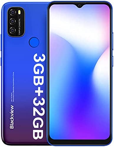 Blackview Unlocked Cell Phone A70(2022) 3GB+32GB/SD 128GB Android 11 Phone,5380mAh Massive Battery,Octa Core Smartphone ,4G Dual SIM Face Unlock&Fingerprint Mobile Phone 6.5" FHD+Large Screen