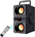 Bluetooth Speaker, Portable Bluetooth Boombox with 40W (60W Peak) Stereo Dual Woofers and Dual Tweeters Wireless Home Party Speaker, 2400 Minutes Playtime, Suitable for Party, Camping, Gym