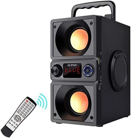 Bluetooth Speaker, Portable Bluetooth Boombox with 40W (60W Peak) Stereo Dual Woofers and Dual Tweeters Wireless Home Party Speaker, 2400 Minutes Playtime, Suitable for Party, Camping, Gym