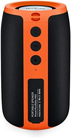 Bluetooth Speaker,MusiBaby Speakers Bluetooth Wireless,Waterproof,Portable Speaker with Loud Stereo,Booming Bass,Dual Pairing,Bluetooth 5.0,24H Play,Speaker for Home,Party,Outdoor,Gifts,Orange