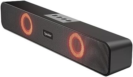 Bluetooth Speaker,Portable Wireless Speaker with Stereo Sound with Colorful Lights,High Volume Stereo Computer,Bluetooth Audio Music Box for Outdoor Camping Living Room Office Computer Birthday Gift