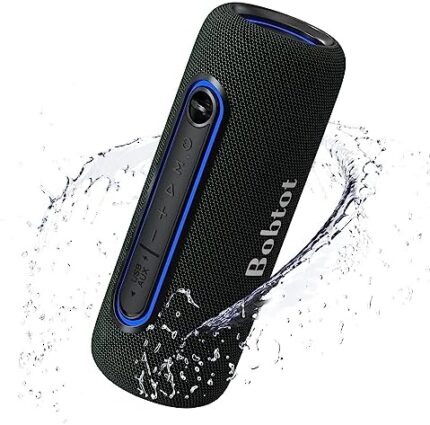 Bobtot Portable Bluetooth Speaker Wireless Speaker, TWS Stereo Sound Bluetooth 5.0 Waterproof IPX5 Built-in Mic with RGB Lights for Home Indoors and Outdoors Party…