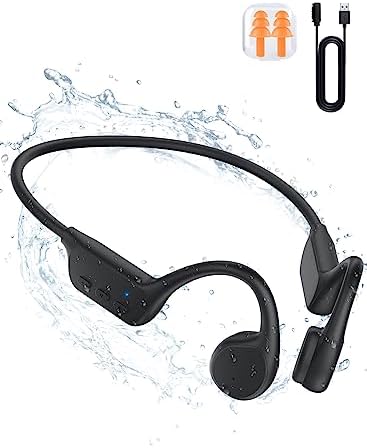 Bone Conduction Headphones Open Ear Bluetooth 5.3 Wireless Swimming Headphones Sport Earbuds with Dual-Mic Call Noise Reduction Earphones for Running Cycling Hiking.
