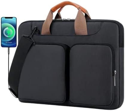 CHARGELLA 16 Inch Premium Laptop/Notebook Bag, Expandable Briefcase - Computer Bag for Men & Women, Laptop Shoulder Bag with USB Charging Port, Messenger Bag for Travel, Business, & School
