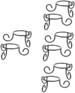 CLISPEED Ball Storage Rack Stainless Steel Wrought Iron Shelf Black 8 Pcs