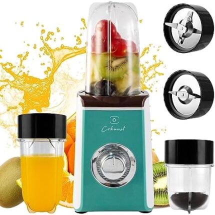 COKUNST Portable Blender for Shakes and Smoothies, 2-in-1 Countertop Blender and Grinder for Kitchen with 10Oz & 17Oz Blender Cups, Personal Smoothie Blender for Fruit Vegetables Protein Drinks