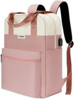 CYUREAY Laptop Backpack for Women Fashion Travel Backpacks 15.6 Inch Laptop Bag with USB Port Teacher Nurse Vintage Daypacks for Work,Pink
