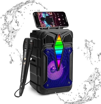 CZRXLLGD Bluetooth Speaker, IPX5 Waterproof Speaker with HD Sound, RGB Multi-Colors Rhythm Lights, Up to 8H Playtime, TWS Pairing, Portable Wireless Speakers for Home, Party, Outdoor, Beach