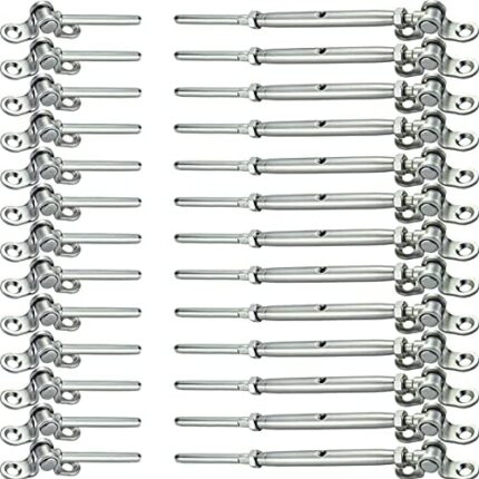 Cable Railing Hardware, 30 Pairs Stainless Steel Cable Railing Kit, for 1/8 Cable Railing System, T316 Marine Grade, 180° Angle Adjustable, Challcrea
