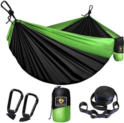 Camping Hammock for Outside,Double Hammock with Tree Straps(18+1Loops) 210T Nylon Parachute Lightweight Portable Hammock for Outdoor Travel,Hiking,Backpacking,Hunting,Outdoor,Beach,Camping Gear