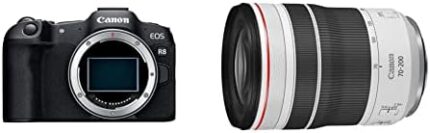 Canon EOS R8 Full-Frame Mirrorless Camera (Body Only), RF Mount, 24.2 MP, 4K Video, DIGIC X Image Processor, Subject Detection & Tracking, Compact, and RF70-200mm F4 L is USM (4318C002)