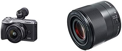Canon USA EOS M6 Mark II Mirrorless Camera, (Silver)+Ef-M 15-45mm F/3.5-6.3 is STM + Evf Kit with EF-M 32mm f/1.4 STM Lens, Black