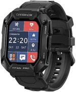 Carbinox Titan Pro Smart Watch Rugged Fitness Tracker IP69K Waterproof Compatible with Android and iOS Phone Heart Rate Sport Modes