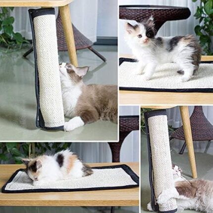 Cat Scratching Mat Sisal Furniture Protector Sofa Cat Scratcher Mat Board Easy to Install Cat Scratching Pad Cat Grinding Claw Care Pad Cat Scratch Couch Cover Guard Sofa Armchair Furniture Protection