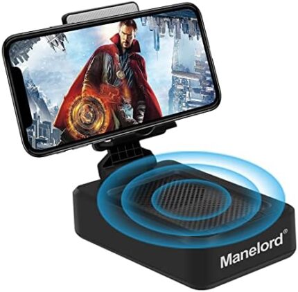 Cell Phone Stand with Wireless Bluetooth Speaker Compatible for iPhone/Samsung/iPad Tablet, Anti-Slip Design Phone Stand with HD Surround Sound for Home,Office,Outdoor etc.