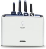 Charmline Smart Cutting Board And Knife Set With Holder, 4 Color Coded Chopping Boards, 4 Knives, Drying Holder Organizer For Kitchen, Smart Home Gadgets,Blue