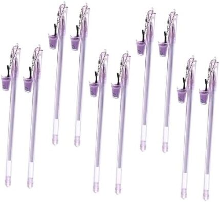 Ciieeo 10 Pcs gel pen Roller Pen Gel Ink Pen Marker Pen Cartoon pendant signing pen pen plastic